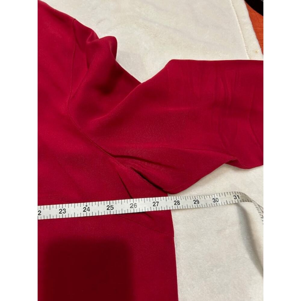 Talbots Deep Ruby Red Frog Button Mandarin Collar… - image 5